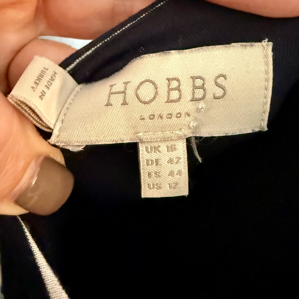 Hobbs of London Navy and White Striped Dress - Picture 3 of 9